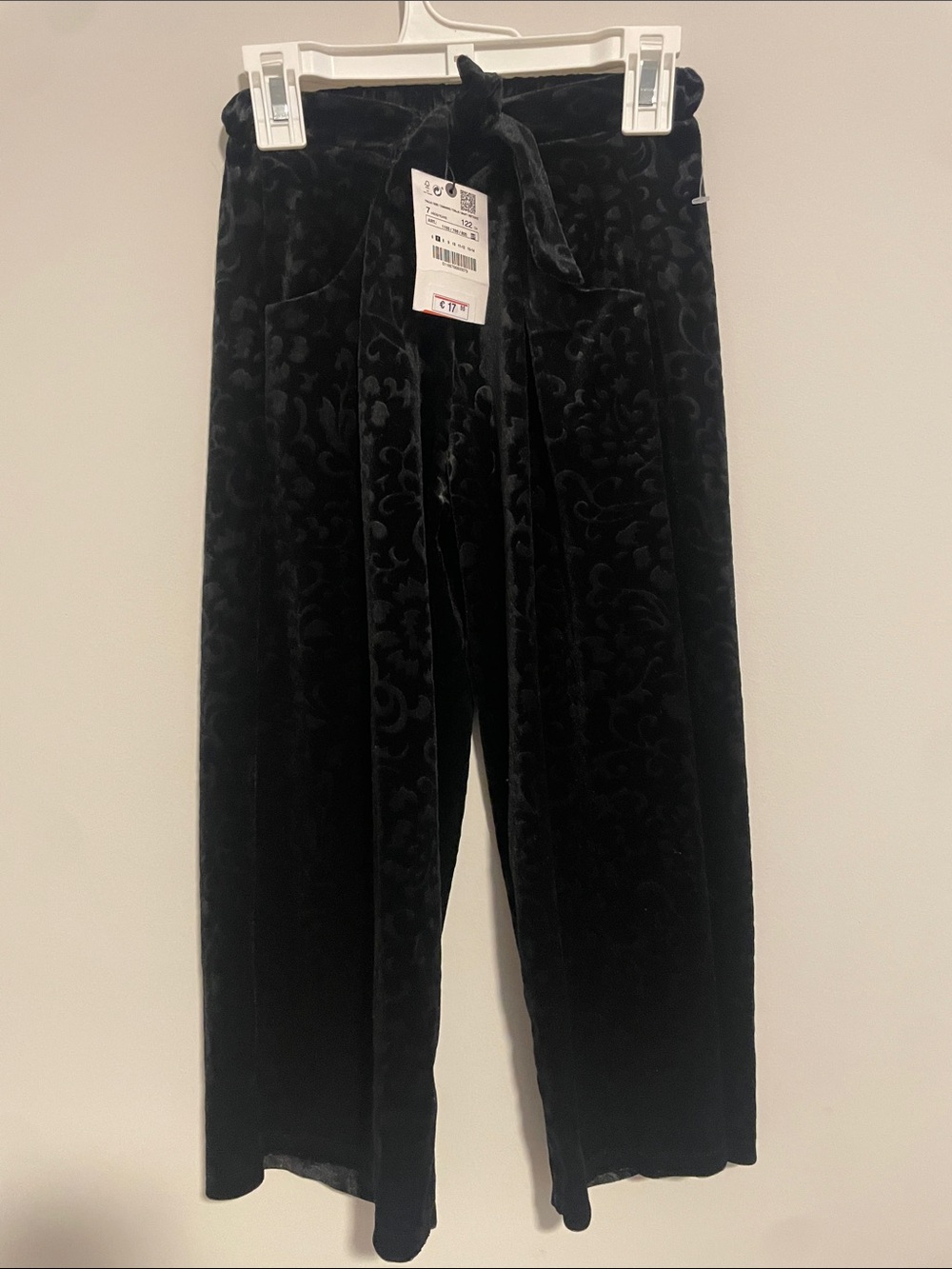 Zara Black Corduroy Tie-Waist Kids Pants